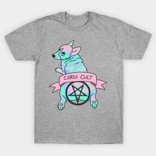 Corgi Cult Witchy 90s Hologram dog print T-Shirt